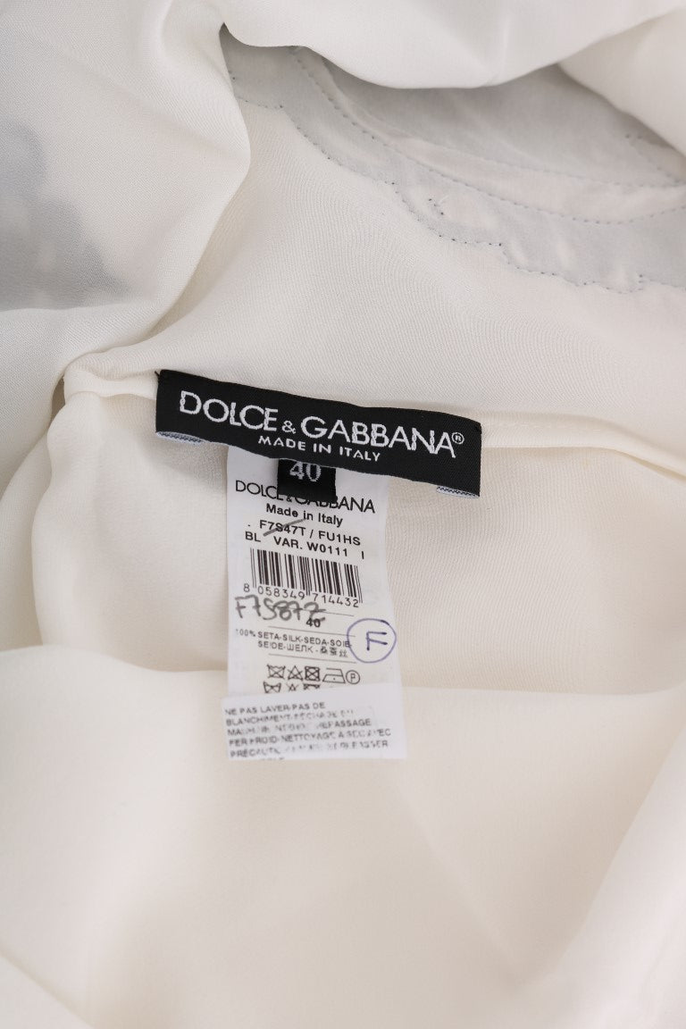 Dolce & Gabbana Embroidered Silk Sicily Frame Blouse