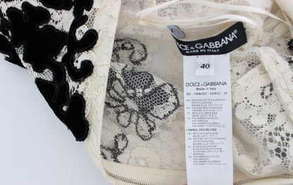 Dolce & Gabbana Elegant Floral Lace Cap Sleeve Maxi Dress