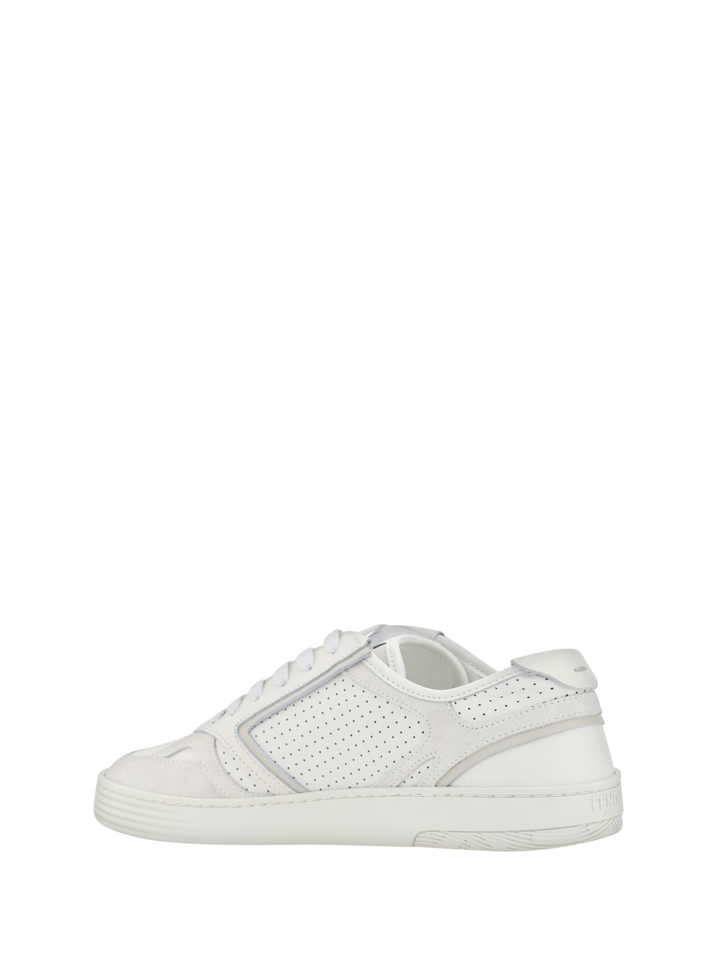 Fendi Elegant Low Top Calfskin Sneakers in White