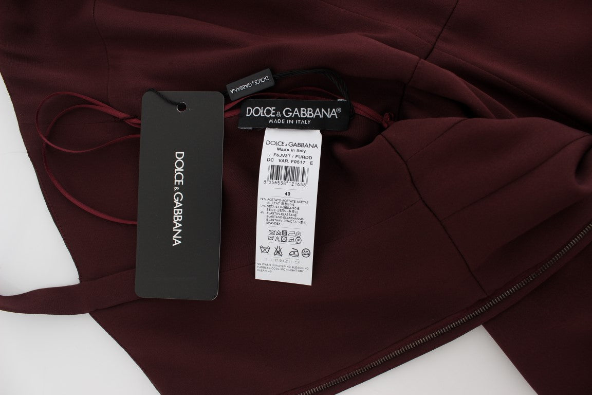 Dolce & Gabbana Elegant Bordeaux Sheath Dress