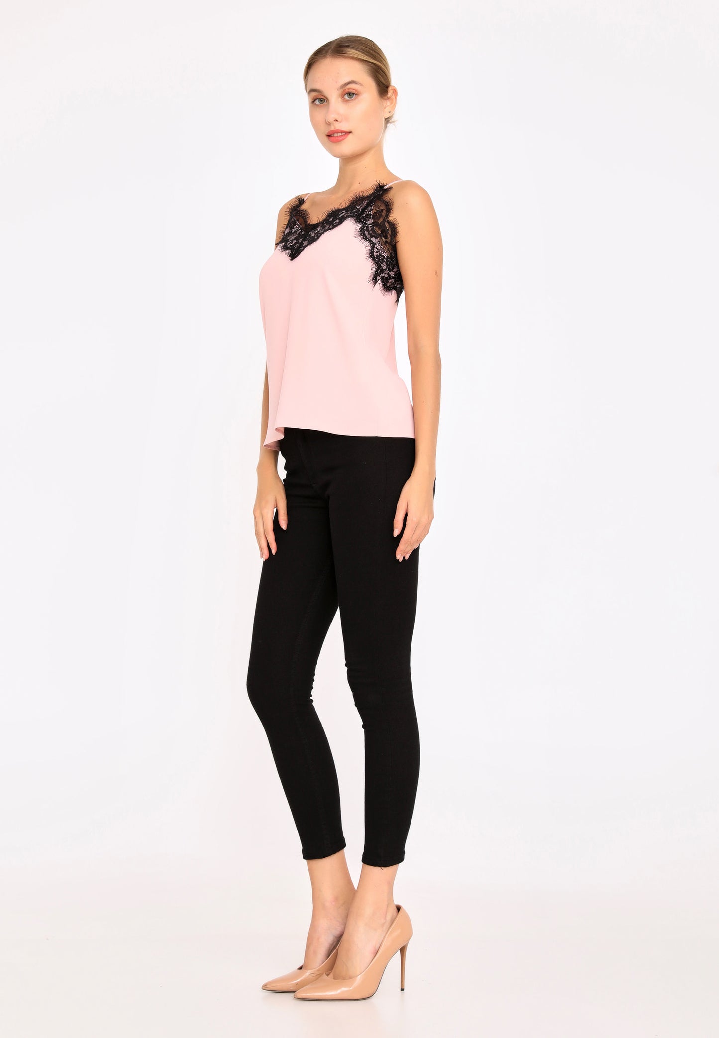 Sleeveless Solid Color Regular Pink Blouse