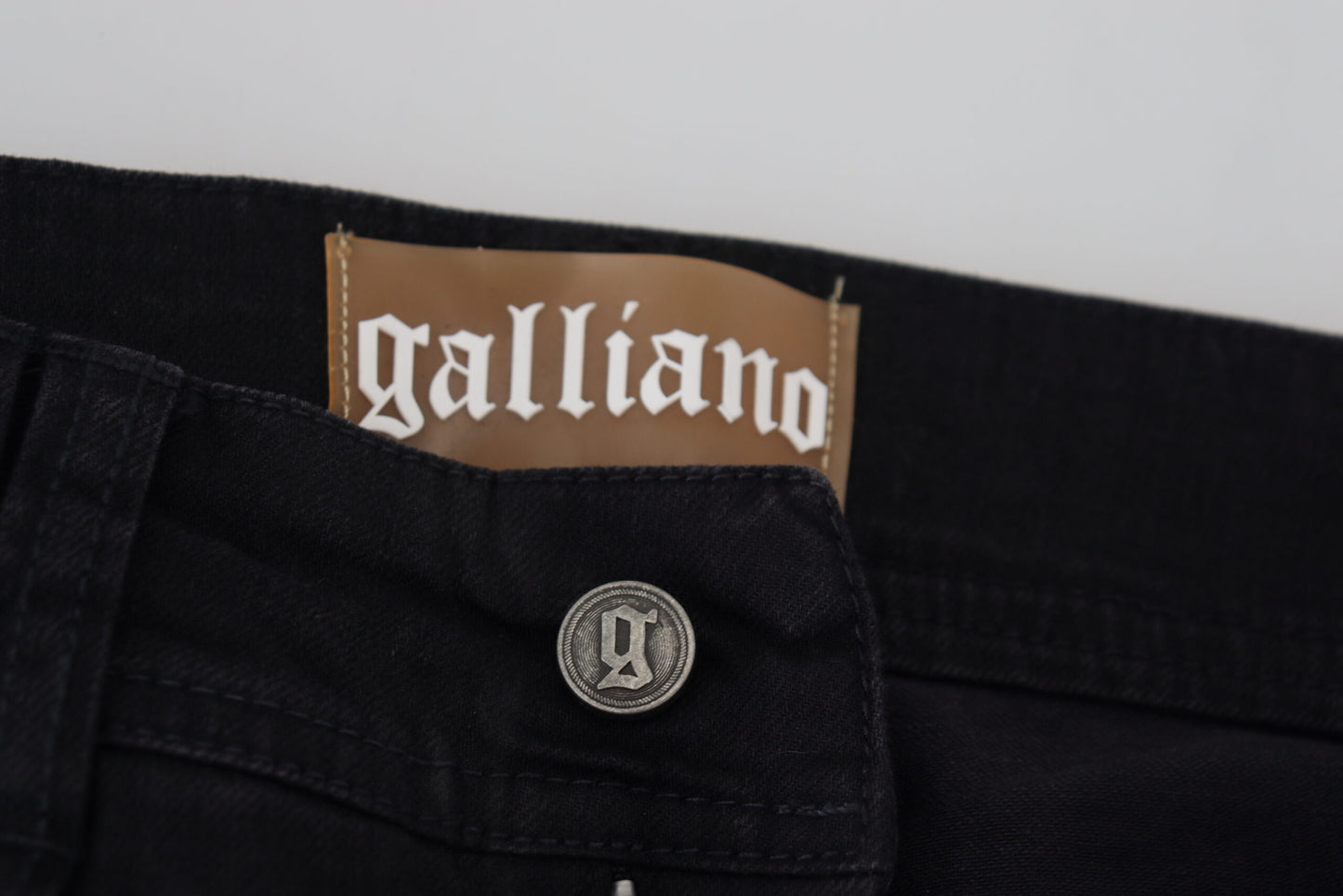 John Galliano Chic Mid Waist Flared Black Jeans