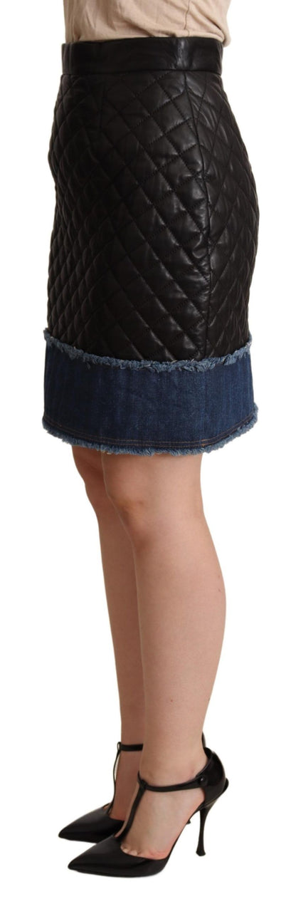 Dolce & Gabbana Black Quilted Leather Mini Skirts