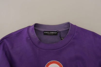Dolce & Gabbana Purple Wash Logo Cotton Crewneck Sweatshirt Sweater