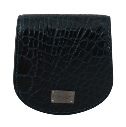 Dolce & Gabbana Exquisite Dark Blue Coin Case Wallet