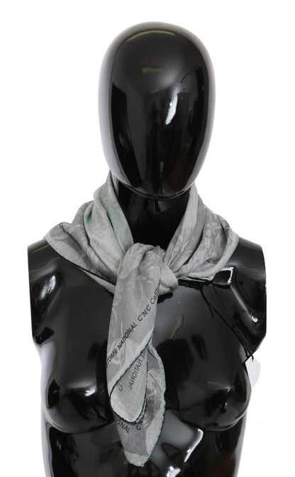 Costume National Elegant Gray Silk Scarf for Women