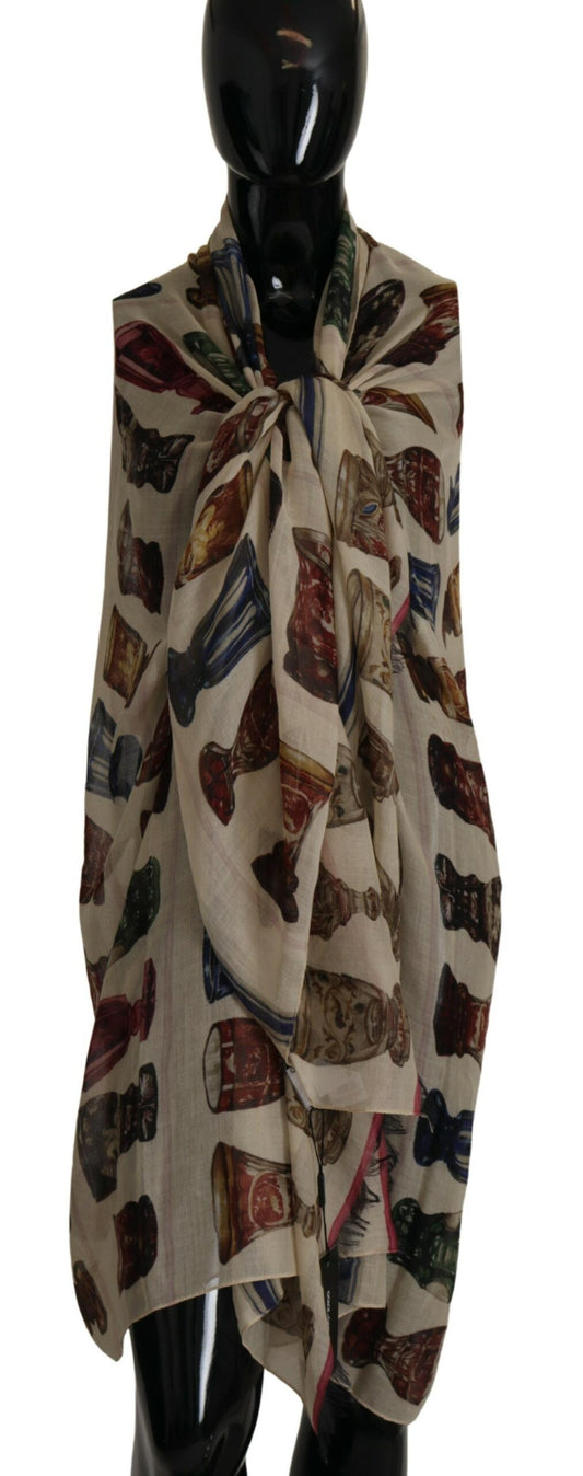 Dolce & Gabbana Multicolor Modal-Silk Blend Shawl Wrap Scarf
