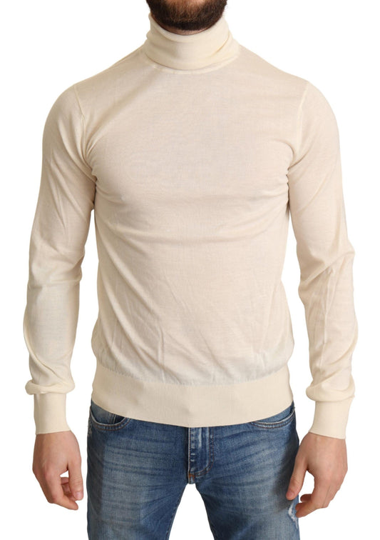 Dolce & Gabbana Cream Cashmere Turtleneck Pullover Sweater