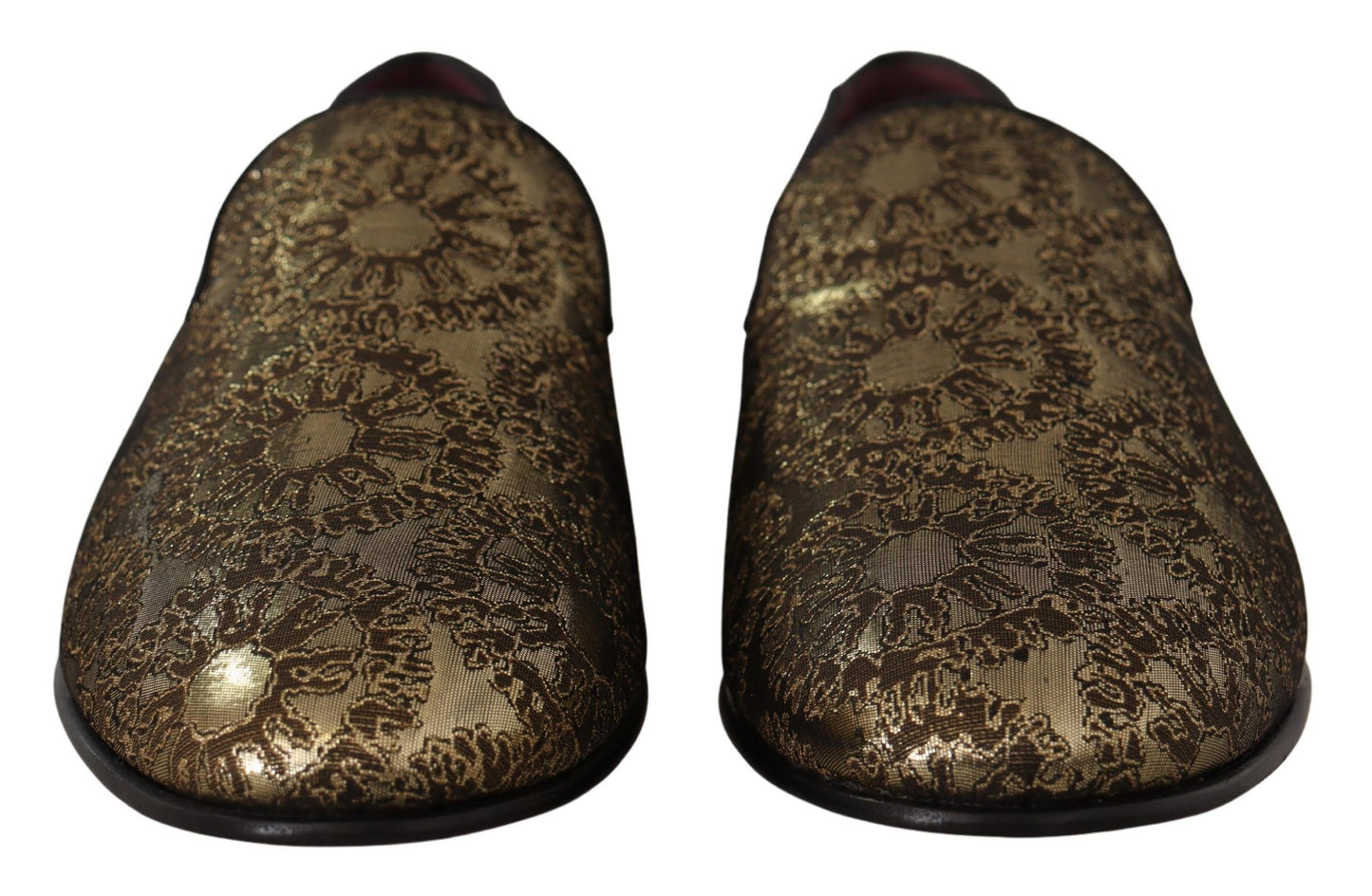 Dolce & Gabbana Gold Tone Loafers Slides Dress Shoes