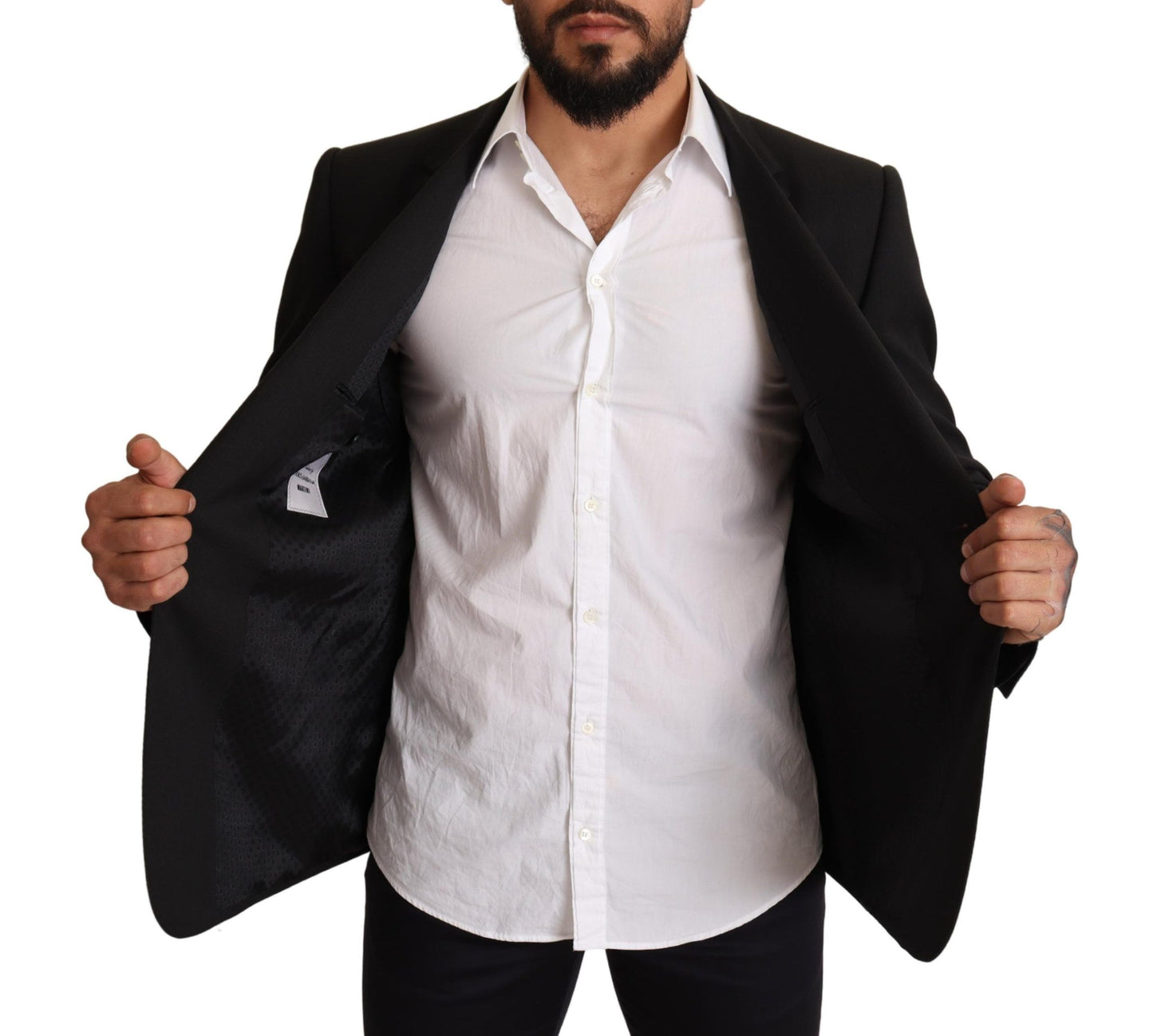 Dolce & Gabbana Black Striped MARTINI Jacket Blazer