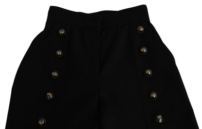 Dolce & Gabbana Elegant High Waist Wide Leg Virgin Wool Trousers