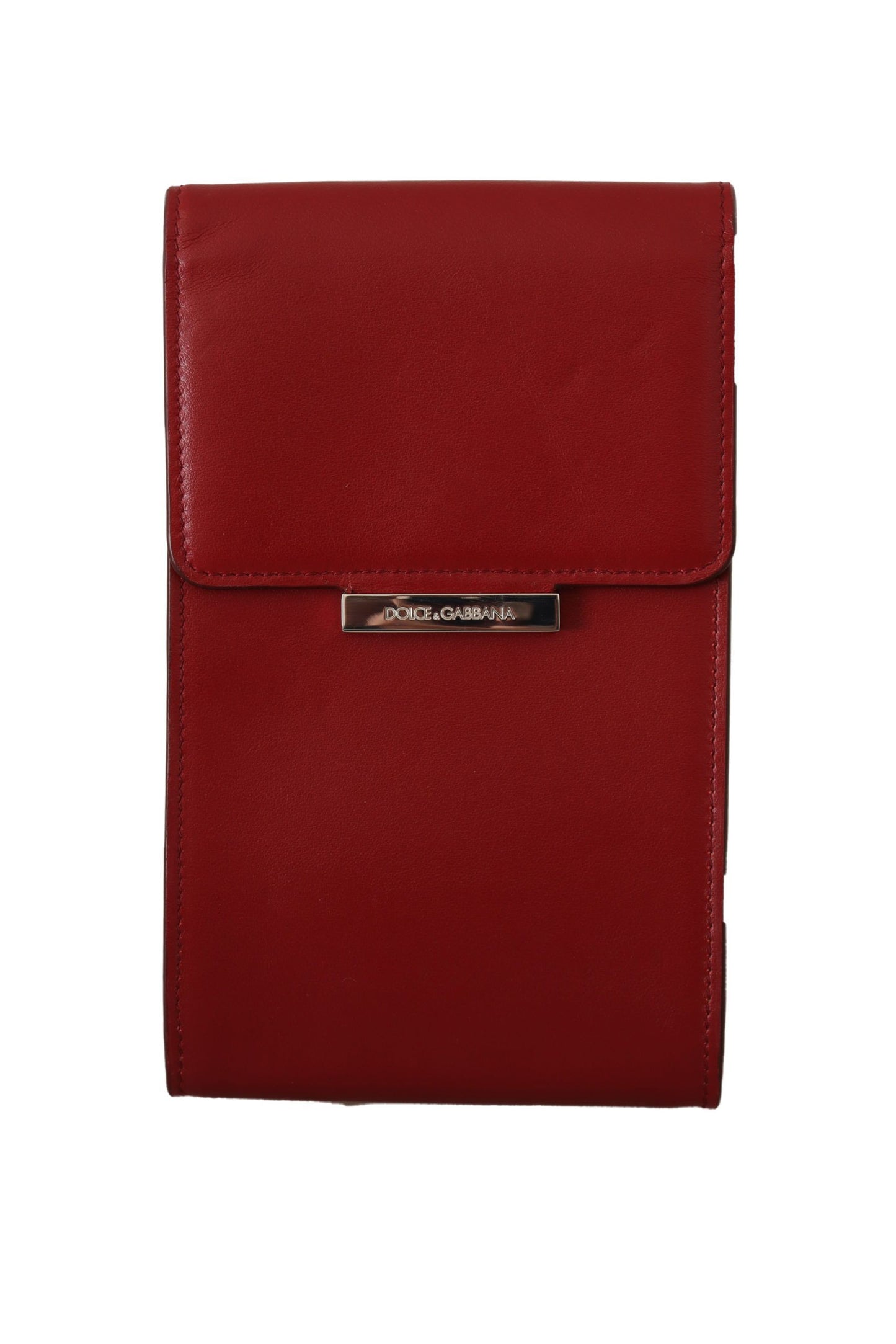 Dolce & Gabbana Red Leather Universal Phone Pocket Case