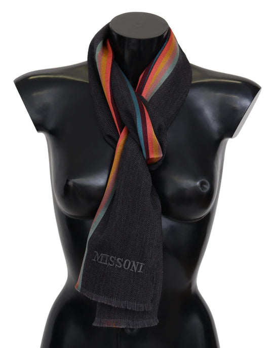 Missoni Elegant Wool-Silk Blend Striped Scarf