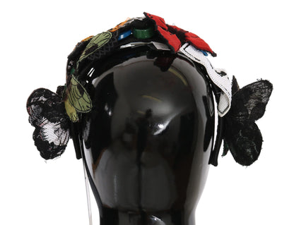 Dolce & Gabbana Tiara Floral Butterfly Sequin Diadem Headband