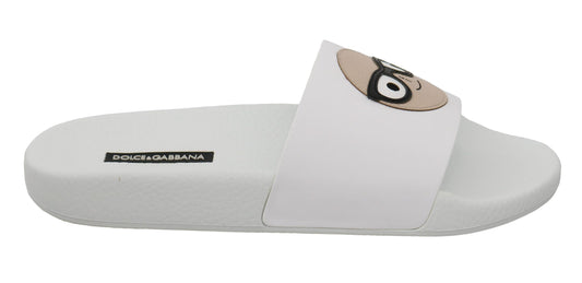 Dolce & Gabbana Chic White Slide Sandals - Luxury Summer Footwear
