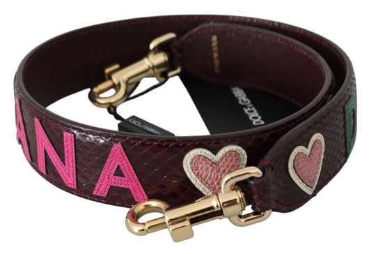 Dolce & Gabbana Bordeaux Exotic Skin Leather Belt Shoulder Strap