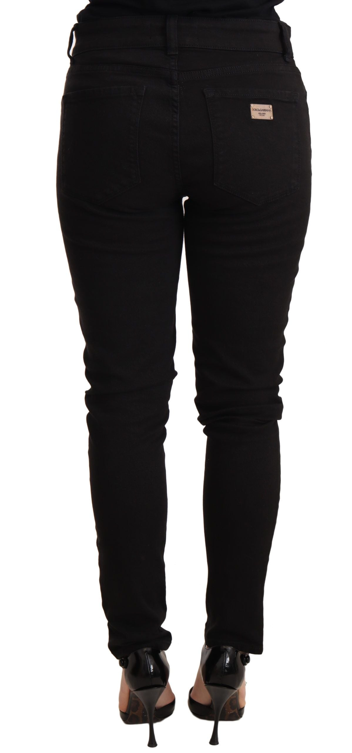 Dolce & Gabbana Black Slim Fit Cotton Stretch Denim Jeans