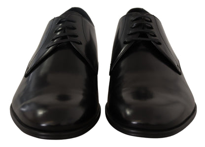 Dolce & Gabbana Black Leather Lace Up Formal Derby Shoes