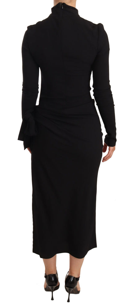 Dolce & Gabbana Elegant Black Turtleneck Sheath Dress