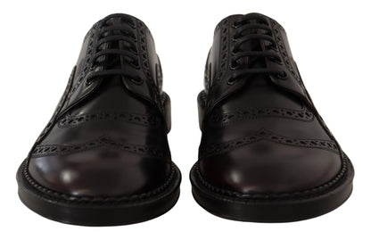Dolce & Gabbana Purple Leather Oxford Wingtip Formal Shoes