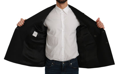 Dolce & Gabbana Black Slim Fit Jacket Coat Wool Blazer