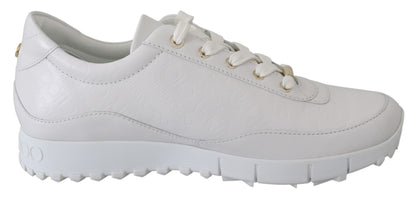 حذاء رياضي من الجلد الأبيض الأنيق من جيمي تشو