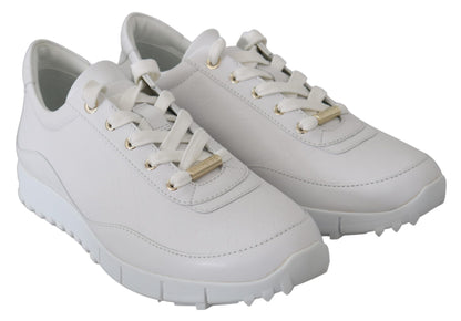 حذاء رياضي من الجلد الأبيض الأنيق من جيمي تشو