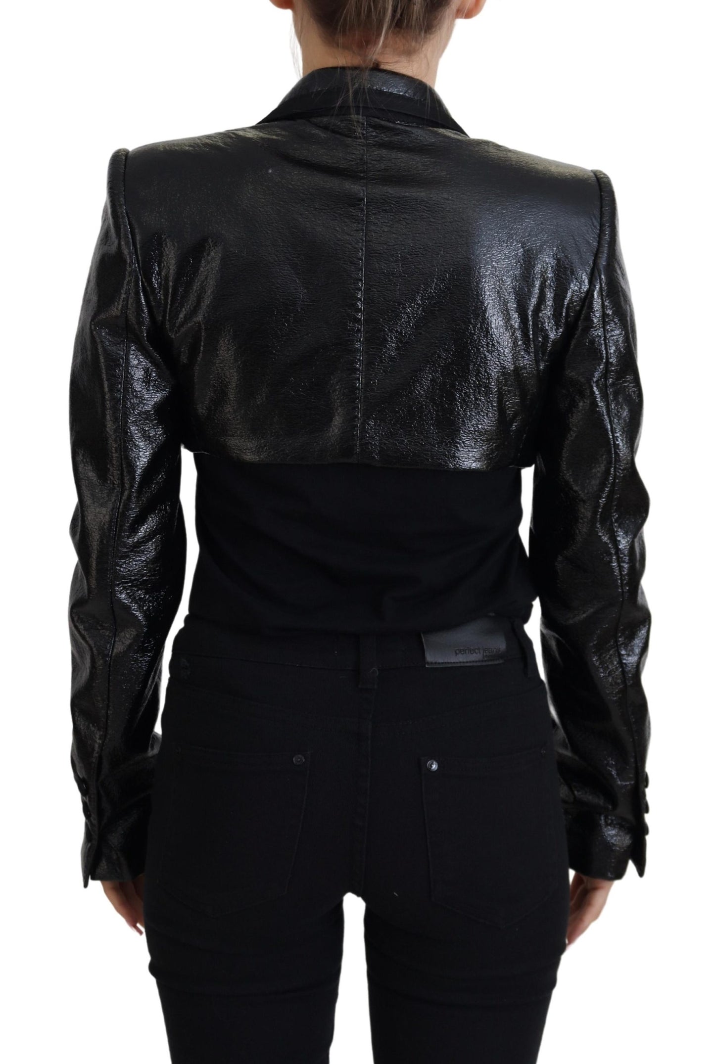 Dolce & Gabbana Elegant Cropped Black Designer Jacket