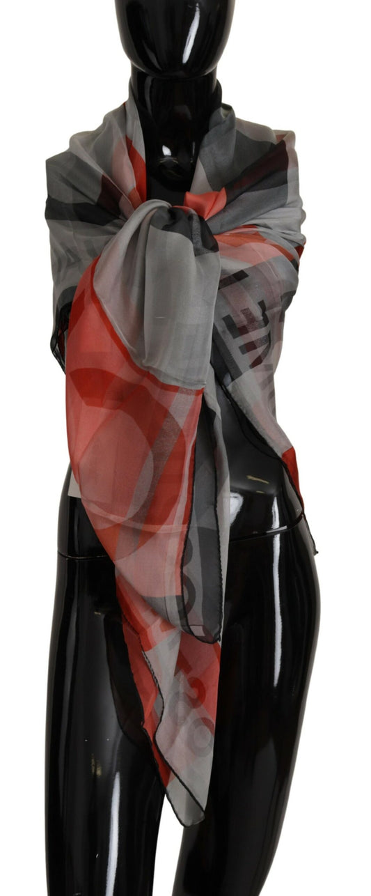 Costume National Elegant Silk Checkered Scarf