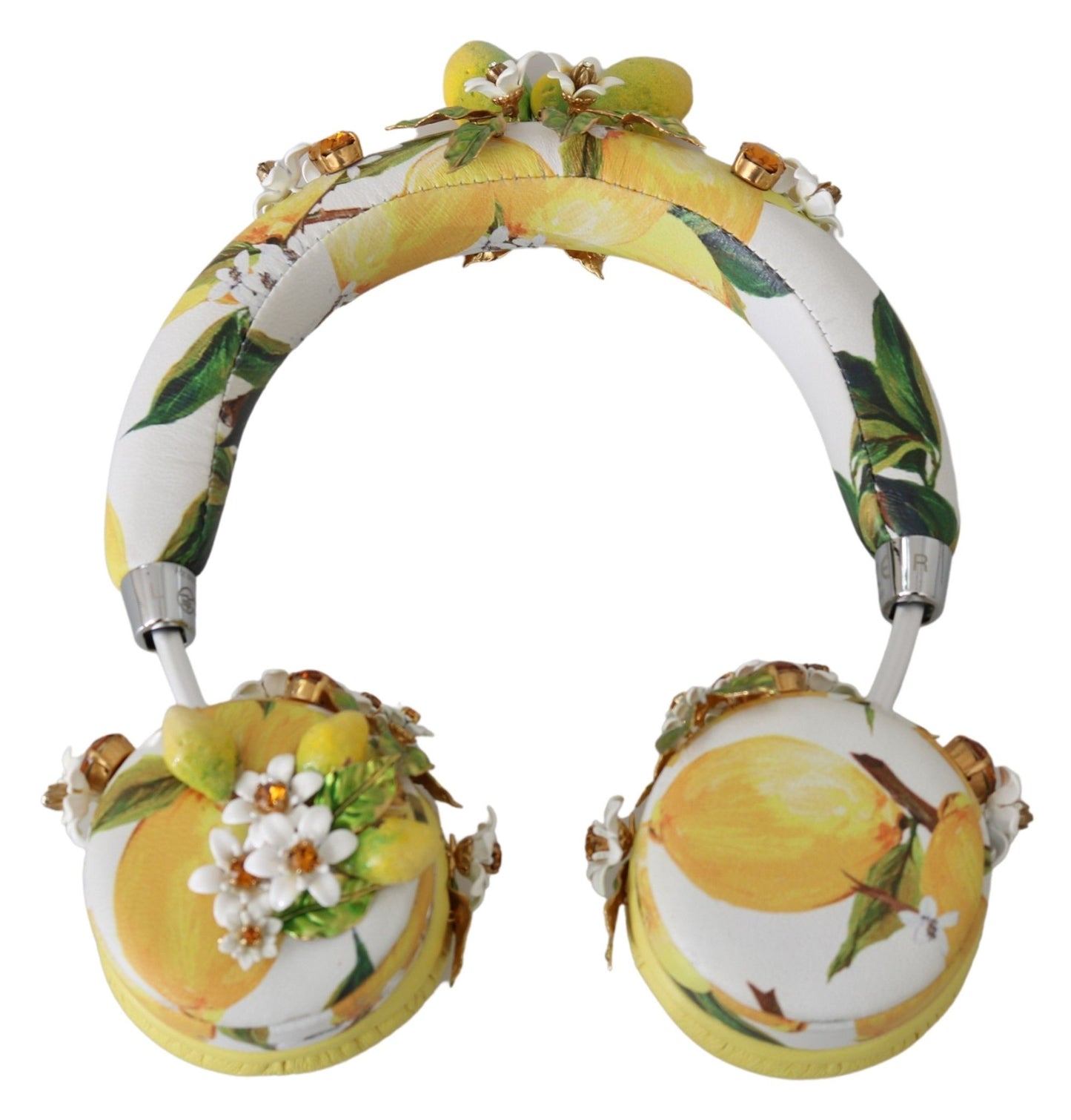Dolce & Gabbana Yellow Lemon Crystal Floral Headset Headphones