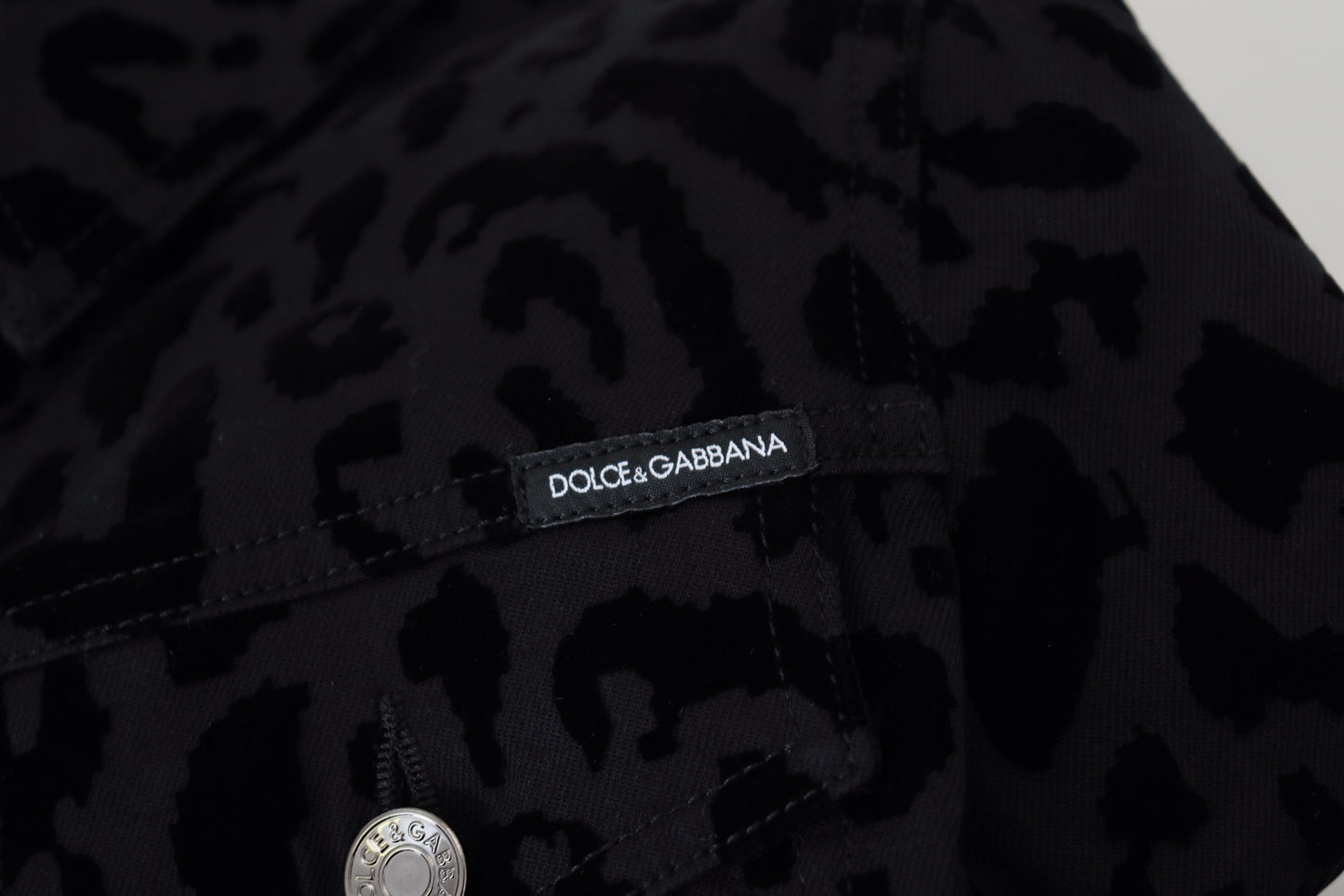 Dolce & Gabbana Chic Leopard Pattern Denim Jacket