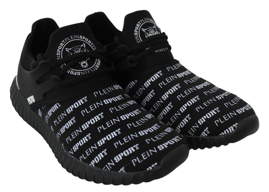 Plein Sport Black Polyester Runner Henry Sneakers Shoes