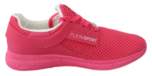 Plein Sport Fuxia Beetroot Polyester Runner Becky Sneakers Shoes