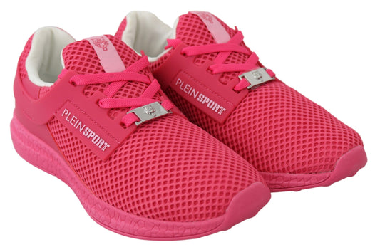 Plein Sport Fuxia Beetroot Polyester Runner Becky Sneakers Shoes