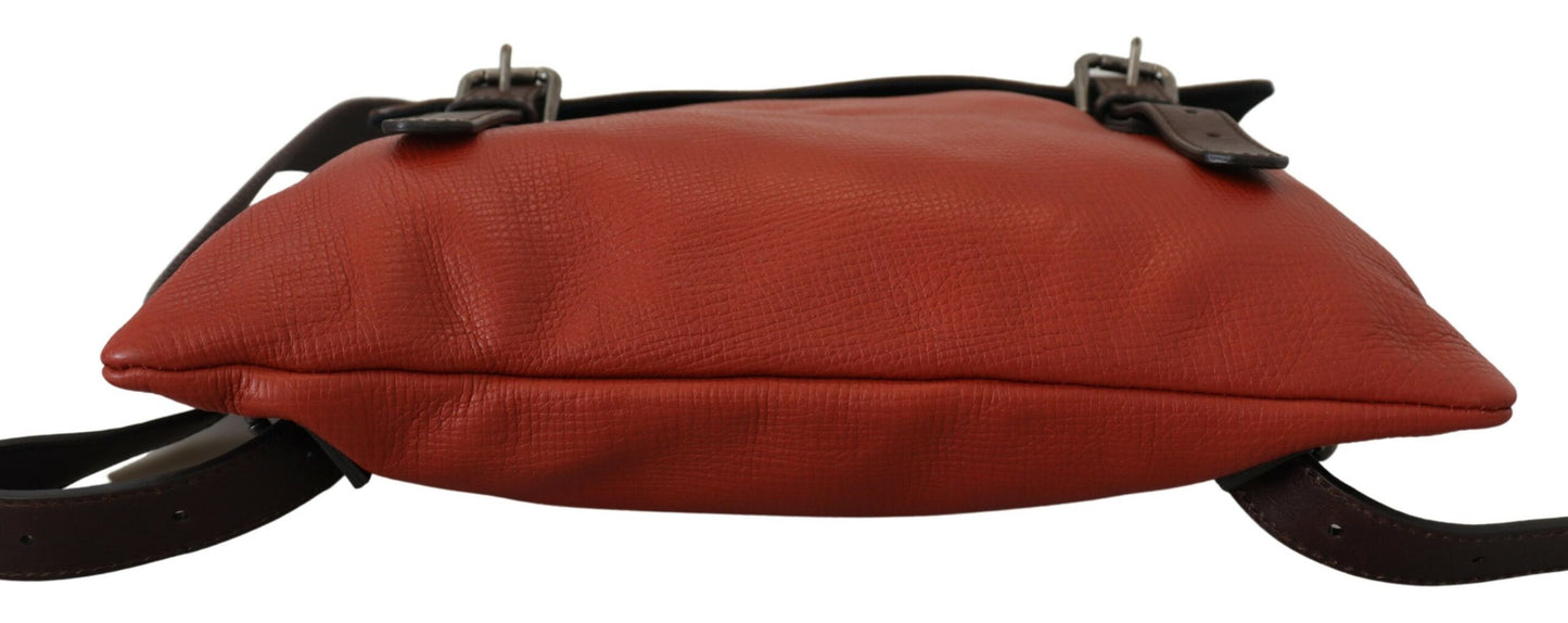 Dolce & Gabbana Elegant Calfskin Leather Backpack in Orange