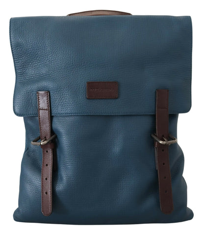 Dolce & Gabbana Elegant Blue Leather Backpack Bag