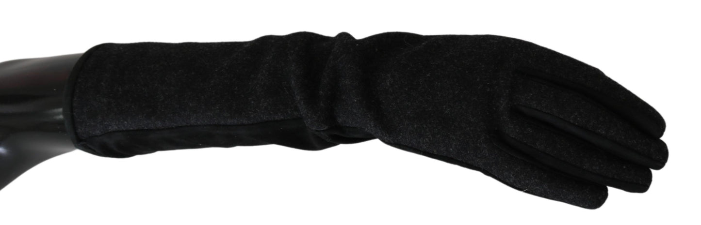 Dolce & Gabbana Elegant Mid-Length Wool Gloves in Black