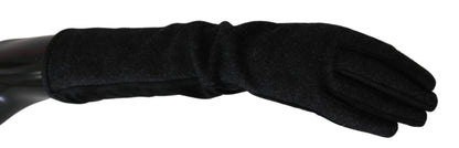 Dolce & Gabbana Elegant Mid-Length Wool Gloves in Black