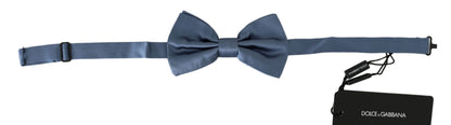 Dolce & Gabbana Blue 100% Silk Adjustable Neck Papillon Bow tie