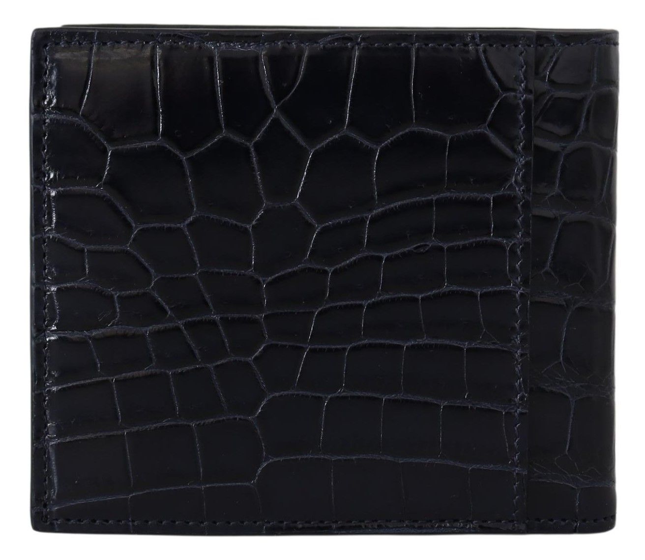 Dolce & Gabbana Black Bifold Card Holder Men Exotic Leather Wallet