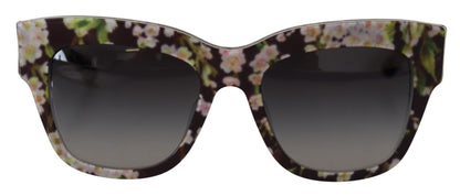 Dolce & Gabbana Black Floral Acetate Rectangle Shades DG4231F Sunglasses