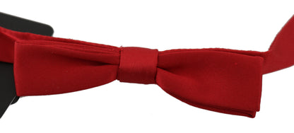 Dolce & Gabbana Red 100% Silk Slim Adjustable Neck Papillon Bow Tie