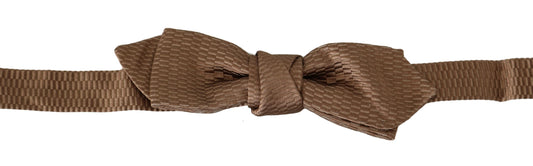 Dolce & Gabbana Elegant Brown Gold Bow Tie