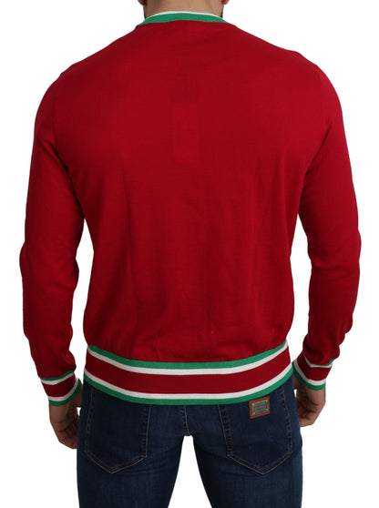 Dolce & Gabbana Red Wool Silk Pig of the Year Sweater