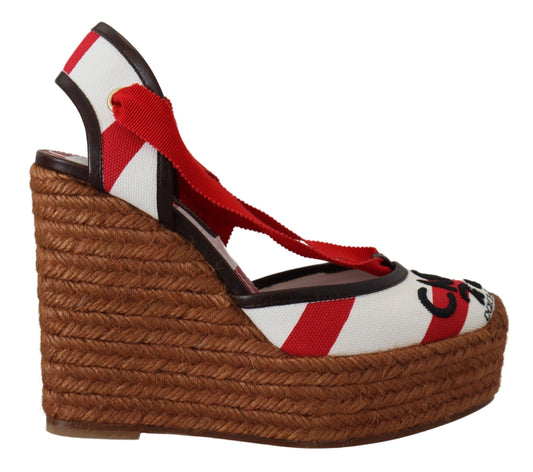 Dolce & Gabbana Multicolor Lace-Up Wedge Sandals