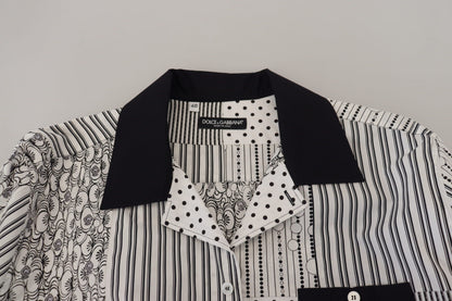 Dolce & Gabbana Elegant Black & White Cotton Shirt