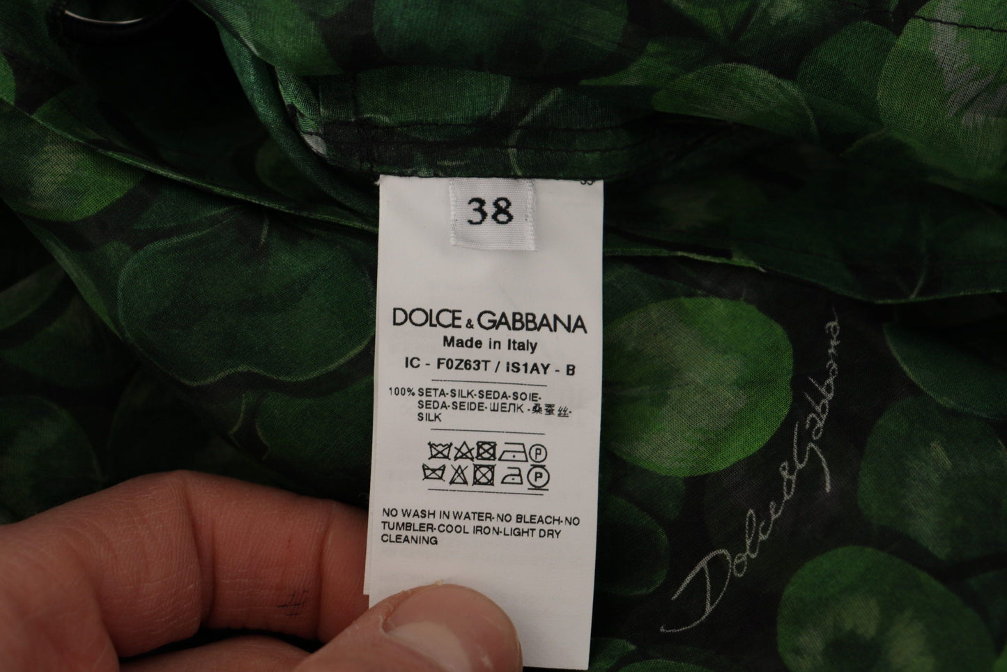 Dolce & Gabbana Green, black Coat Jacket Four Leaf Clover Print Organza Trench Dress