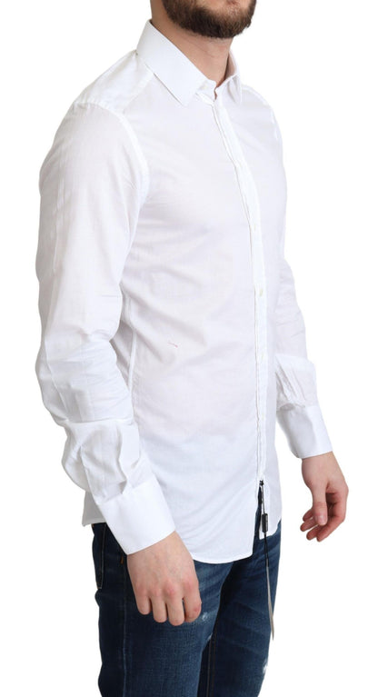 Dolce & Gabbana White Cotton Long Sleeves Formal Shirt