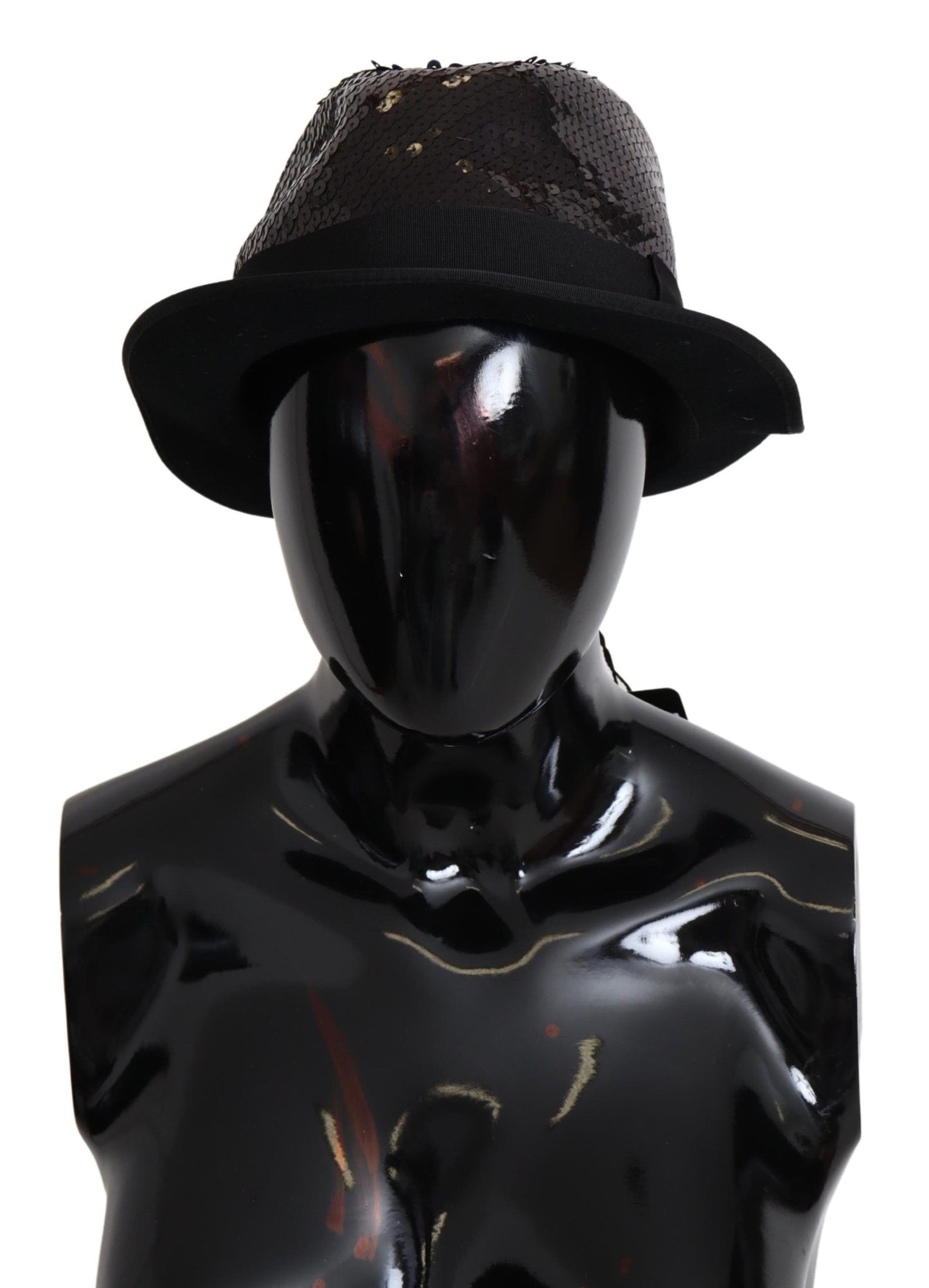 Dolce & Gabbana Elegant Black Sequin Fedora Hat