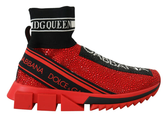 Dolce & Gabbana Exquisite Red Sorrento Slip-On Sneakers